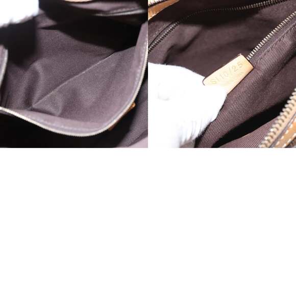 CELINE Macadam Canvas Shoulder Bag Pvc Leather Brown Gold - Picture 13 of 13